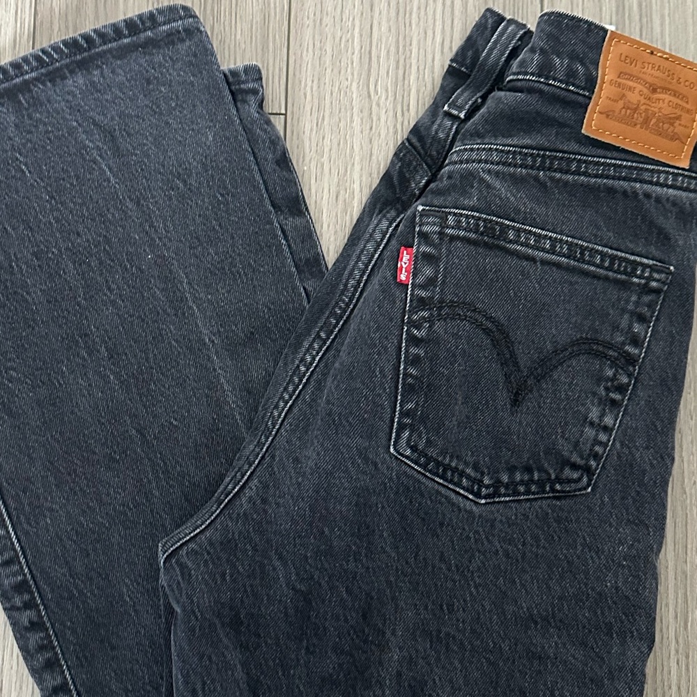Levi's Ribcage Boot Cut Black Jeans Size 26 - Picture 10 of 11